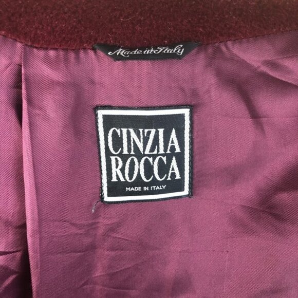 Cinzia Rocca Cranberry Red Wool Coat Jacket 10 - Picture 9 of 12